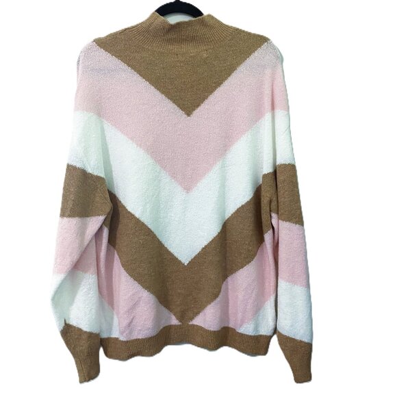 BCBGMaxAzria  | Chevron Dropped Shoulder Sweater | Size L Women's - Picture 4 of 10